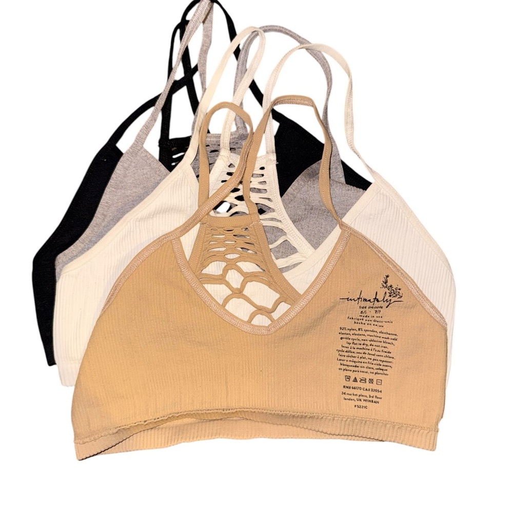 FP Intimately Seamless Ribbed Strappy Bralette Bundle